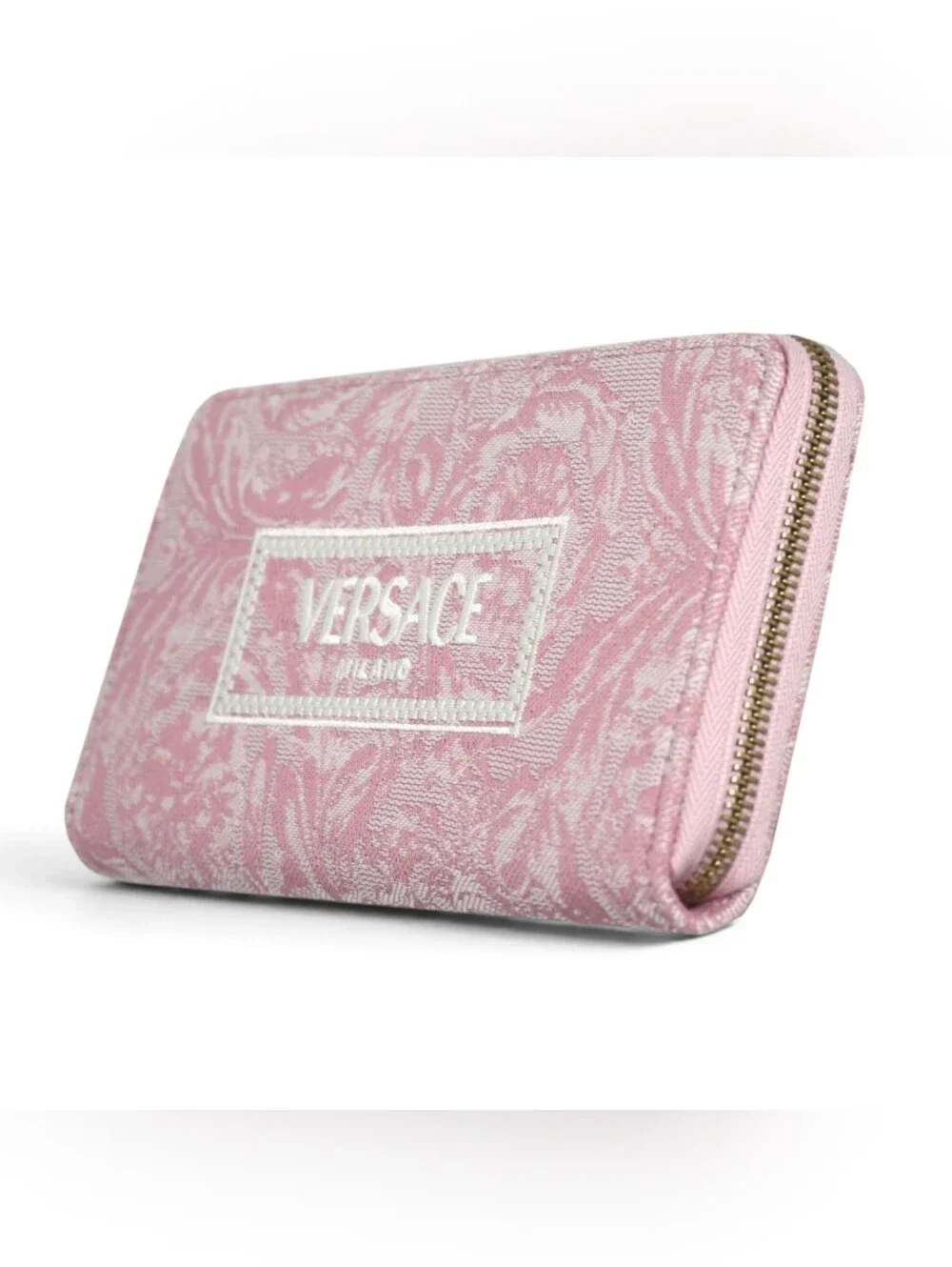 Like NEW Versace Barocco English Rose Jacquard Leather Long Wallet!